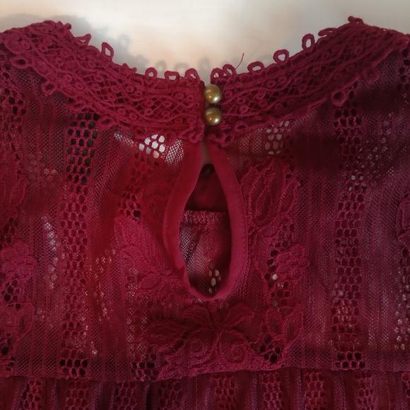 Lace Berry Babydoll Top Blouse - Picture 4 of 4